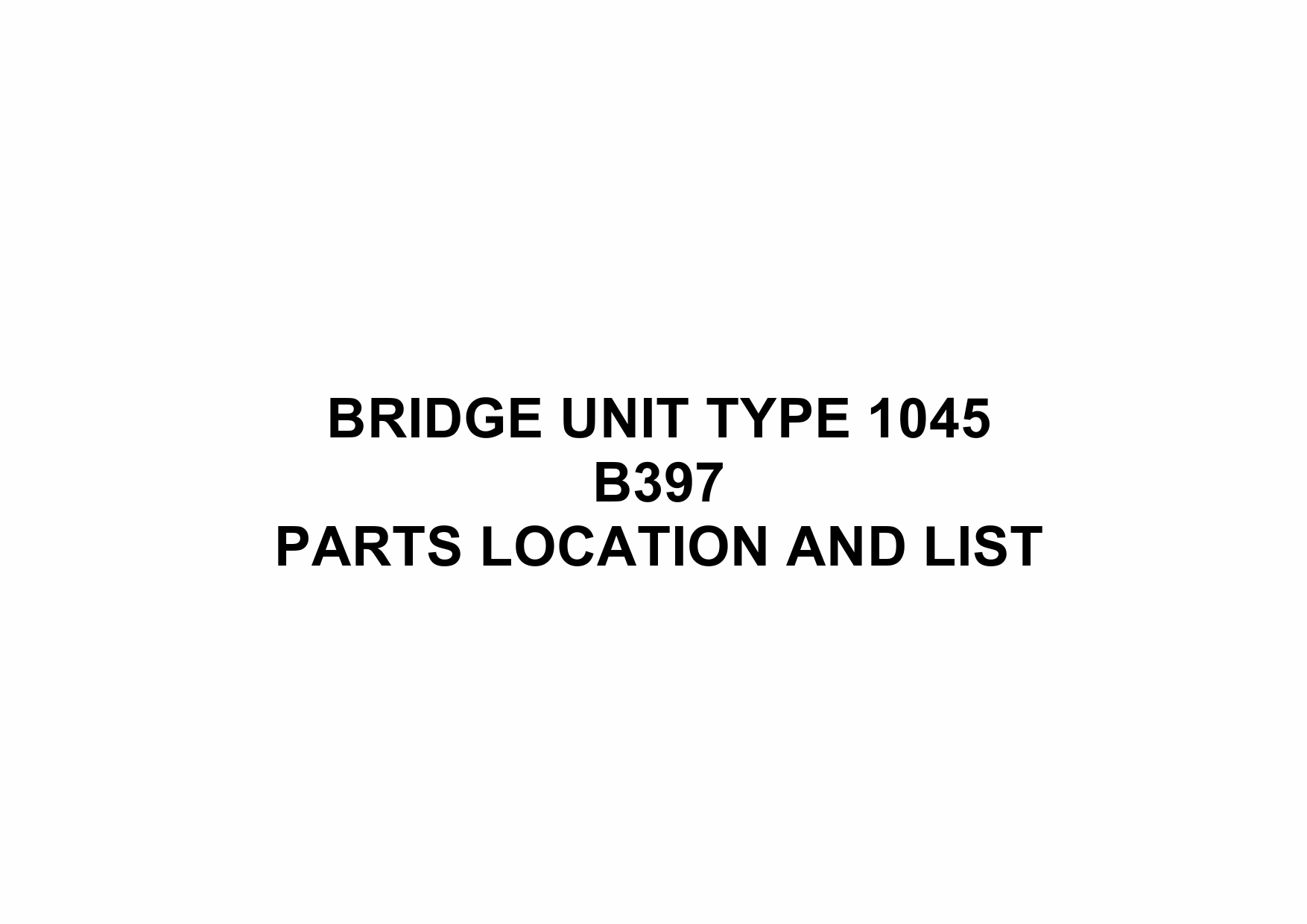 RICOH Options B397 BRIDGE-UNIT-TYPE Parts Catalog PDF download-1